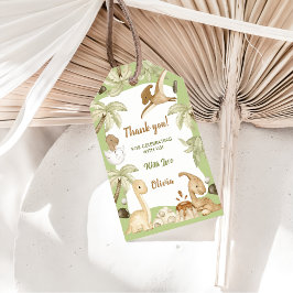 かわいい恐竜の男の子の誕生日パーティー ギフトタグ