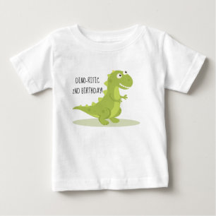 かわいい恐竜の第2誕生日のワイシャツ! ベビーTシャツ