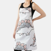 かわいい恐竜の継ぎ目のない模様 エプロン (インサイチュ)
