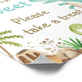 かわいい恐竜の緑のベビーは甘いトリート ポスター (角)