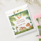 かわいい恐竜の緑の赤ちゃんシャワー フェイバーバッグ (封をした状態)