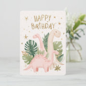 かわいい恐竜の誕生日カード シーズンカード (スタンド正面)