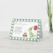 かわいい恐竜の誕生日パーティーありがとう サンキューカード (正面)