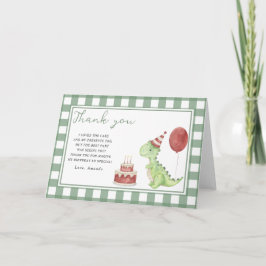 かわいい恐竜の誕生日パーティーありがとう サンキューカード