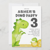 かわいい恐竜の誕生日パーティーの招待状 招待状 (正面)