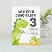 かわいい恐竜の誕生日パーティーの招待状 招待状 (スタンド正面)