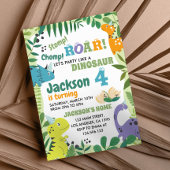 かわいい恐竜の誕生日パーティーの招待状 招待状