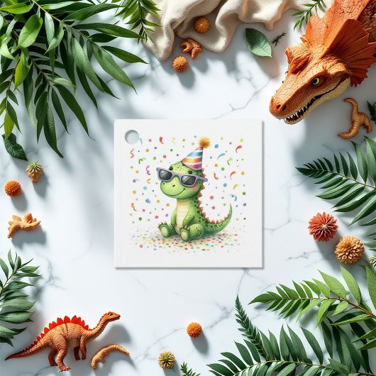 かわいい恐竜の誕生日パーティー フェイバータグ