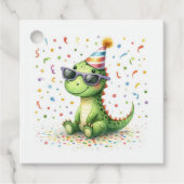 かわいい恐竜の誕生日パーティー フェイバータグ (正面)