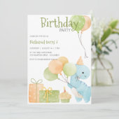 かわいい恐竜の誕生日パーティー 招待状 (スタンド正面)