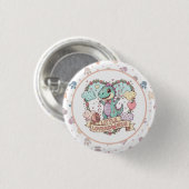 かわいい恐竜の誕生日パーティー 缶バッジ (正面&裏面)