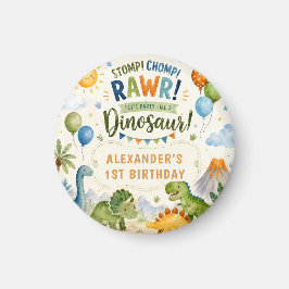 かわいい恐竜の誕生日マグネット マグネット
