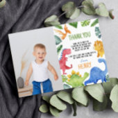 かわいい恐竜の誕生日写真ありがとうカード サンキューカード
