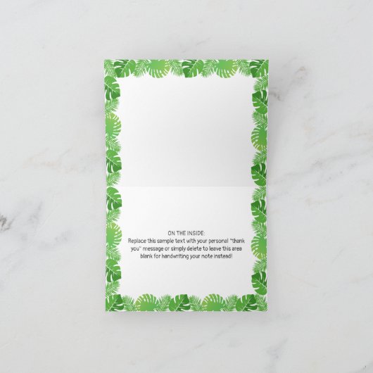 かわいい恐竜の誕生日感謝カード サンキューカード (内部)