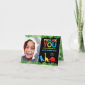 かわいい恐竜の誕生日感謝カード サンキューカード (正面)