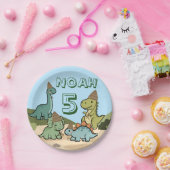 かわいい恐竜の誕生日紙皿 ペーパープレート (パーティー)