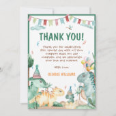 かわいい恐竜の誕生日 サンキューカード (正面)