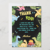 かわいい恐竜の誕生日 サンキューカード (正面)