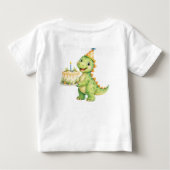 かわいい恐竜の誕生日 ベビーTシャツ (裏面)