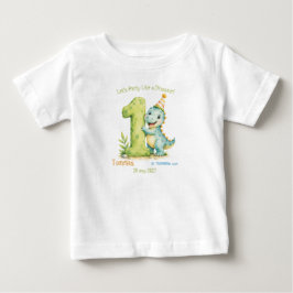 かわいい恐竜の誕生日 ベビーTシャツ
