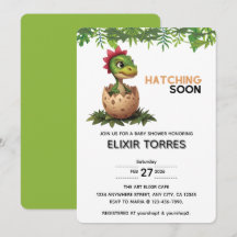 かわいい恐竜の赤ちゃんが孵化する