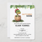 かわいい恐竜の赤ちゃんが孵化する 招待状 (正面)