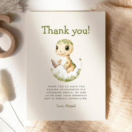 かわいい恐竜の赤ちゃんのシャワー感謝カード 招待状