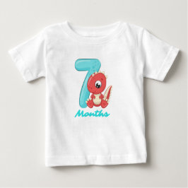 かわいい恐竜の赤ちゃんのTシャツ 7ヶ月 ベビーTシャツ