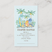 かわいい恐竜の赤ちゃんシャワーおむつラッフルチケット エンクロージャーカード (正面)