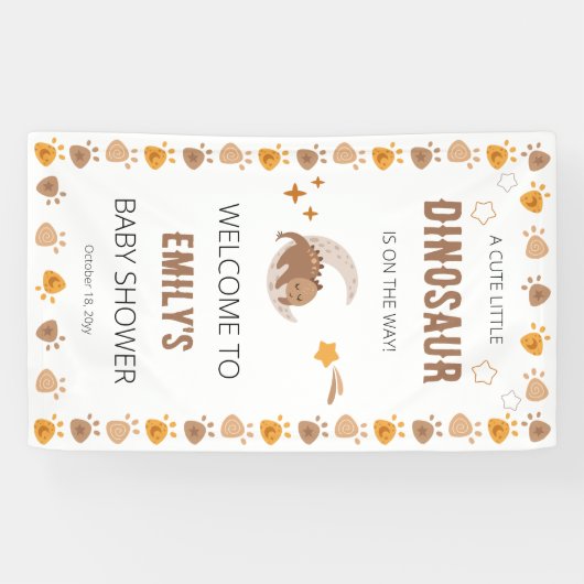 かわいい恐竜の赤ちゃんシャワーへようこそ 横断幕 (横)