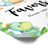 かわいい恐竜の赤ちゃんシャワー好き ポスター (角)