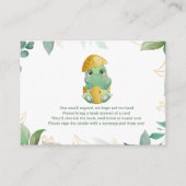 かわいい恐竜の赤ちゃんシャワー少年の本 エンクロージャーカード (正面)