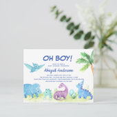 かわいい恐竜の赤ちゃんシャワー招待状ポストカード シーズンポストカード (スタンド正面)