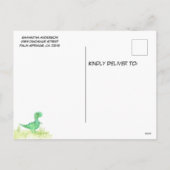 かわいい恐竜の赤ちゃんシャワー招待状ポストカード シーズンポストカード (裏面)