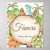 かわいい恐竜の赤ちゃんシャワー誕生日の好意サイン ポスター (正面)