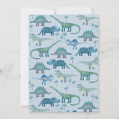 かわいい恐竜の赤ちゃんシャワー 招待状 (裏面)