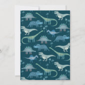 かわいい恐竜の赤ちゃんシャワー 招待状 (裏面)