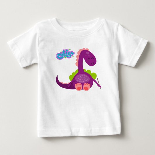 かわいい恐竜の赤ちゃんTシャツ ベビーTシャツ (正面)