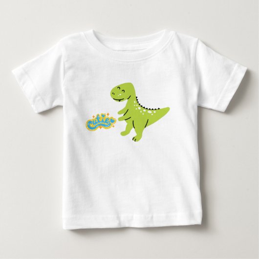 かわいい恐竜の赤ちゃんTシャツ ベビーTシャツ (正面)