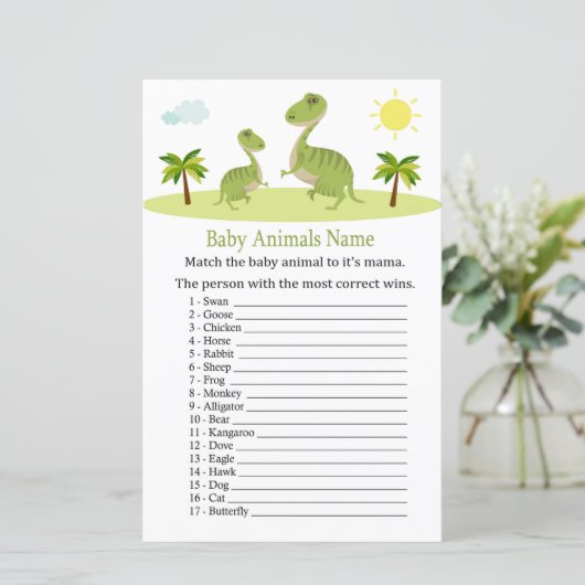 かわいい恐竜の赤ん坊の動物の名前ゲーム (スタンド正面)