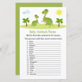 かわいい恐竜の赤ん坊の動物の名前ゲーム (正面/裏面)