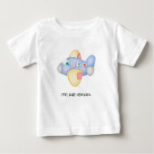 かわいい恐竜の飛行機 学生の子供たちの誕生日パーティー ベビーTシャツ (正面)