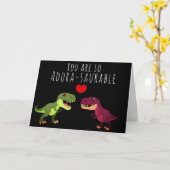 かわいい恐竜の駒 あなたはアドーラサウラブルなバレンタイン カード (黄色い花)