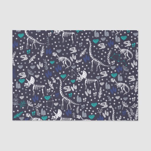 かわいい恐竜の骨格ティッシュペーパー 薄葉紙 (正面)