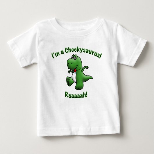 かわいい恐竜はCheekysaurusです ベビーTシャツ (正面)