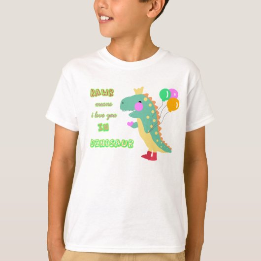 かわいい恐竜はTシャツをからかいます Tシャツ (正面)