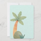 かわいい恐竜をテーマにした子供の誕生日パーティー 招待状 (裏面)