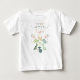 かわいい恐竜ウォーターカラー オーダーメイド ベビー ベビーTシャツ