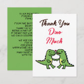 かわいい恐竜カップルの結婚式のお礼 サンキューカード (正面/裏面)