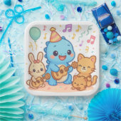 かわいい恐竜キッズパーティーデザイン- Cute Dino ペーパープレート (パーティー)